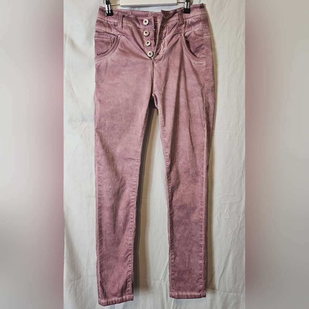 Bianco Women's Dusty Rose Vintage Blake Wash Skinny Jeans size 26